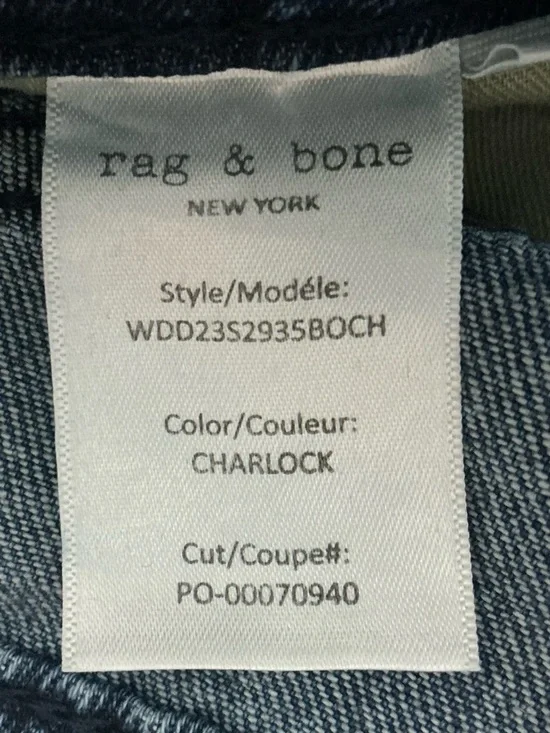 Rag & Bone The Logan Jeans Womens 30 Blue Mid Rise Wide Leg Women’s Denim$255 - Picture 7 of 7